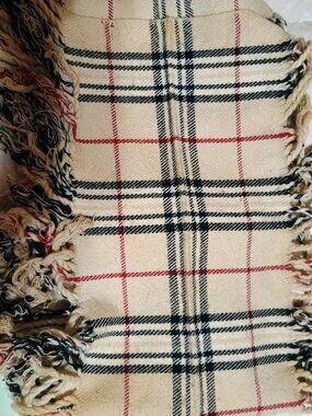 Tan Red white and black Bradbury style scarf